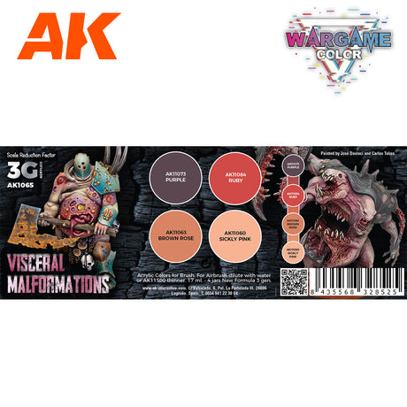Peintures AK 3GEN - Kit Wargame Color - Viscères et chairs malformées - Lootbox
