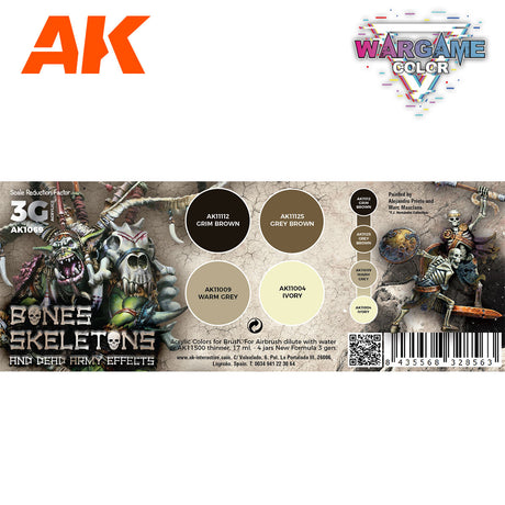Peintures AK 3GEN - Kit Wargame Color - Os et squelettes - Lootbox