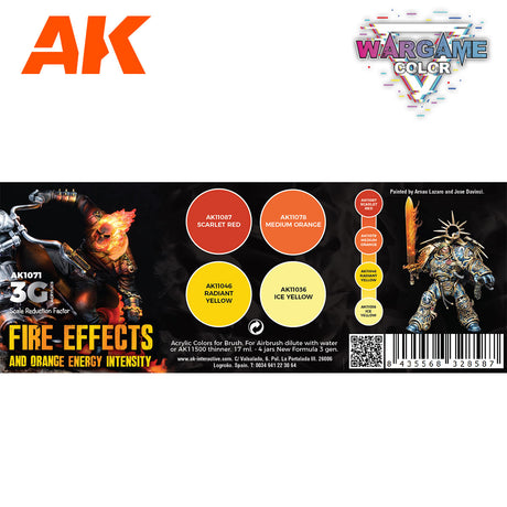 Peintures AK 3GEN - Kit Wargame Color - Feu et effets de flammes - Lootbox