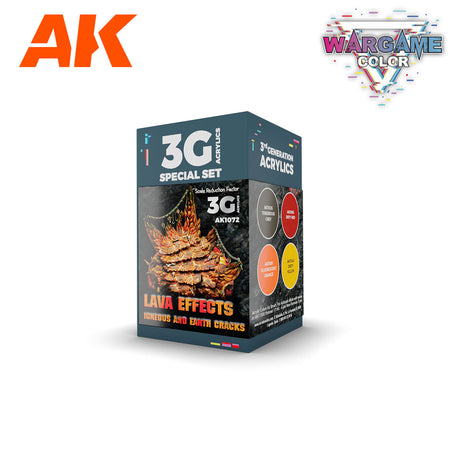 Peintures AK 3GEN - Kit Wargame Color - Lave et magma - Lootbox