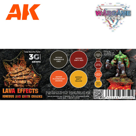 Peintures AK 3GEN - Kit Wargame Color - Lave et magma - Lootbox