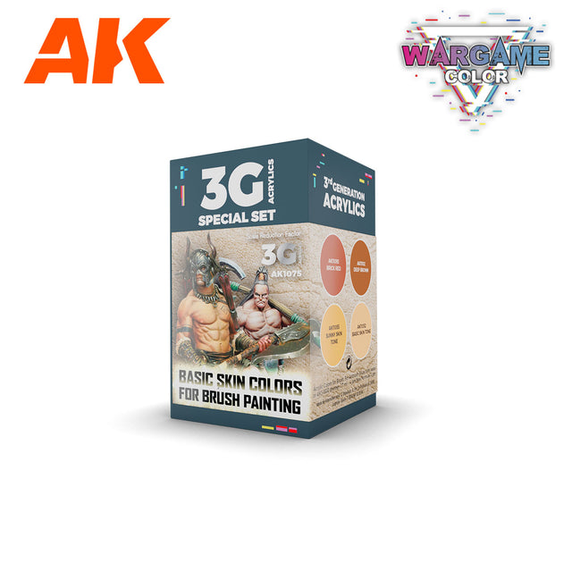 Peintures AK 3GEN - Kit Wargame Color - Peaux basiques - Lootbox