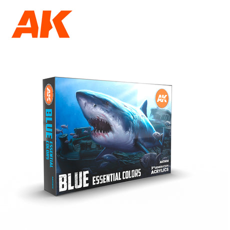 Peintures AK 3GEN - Kit - Les bleus essentiels - Lootbox