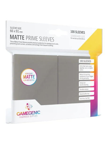 GameGenic - Protège-cartes - 100 Card Sleeves - Dark Grey Matte Prime - Lootbox