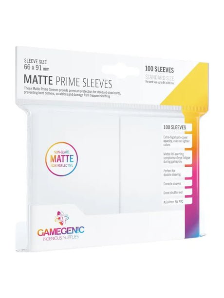 GameGenic - Protège-cartes - 100 Card Sleeves - Blanc Matte Prime - Lootbox