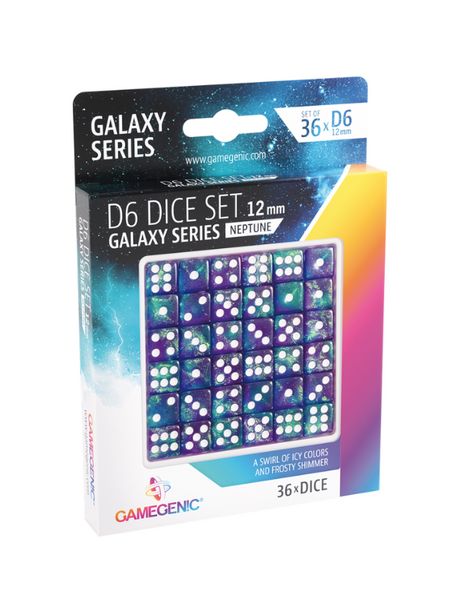 Set de 36 dés de 6 - GALAXY SERIES - Neptune - 12MM - Lootbox