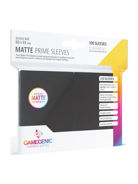 GameGenic - Protège-cartes - 100 Card Sleeves - Noir Matte Prime - Lootbox