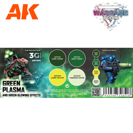 Peintures AK 3GEN - Kit Wargame Color - Effets verts brillants et plasma
