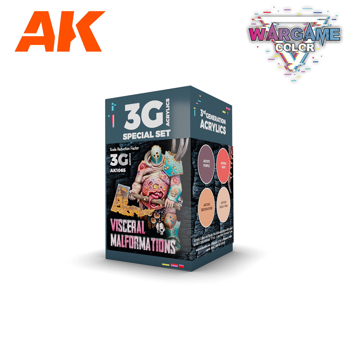 Peintures AK 3GEN - Kit Wargame Color - Viscères et chairs malformées