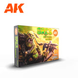Peintures AK 3GEN - Kit - Orcs et figurines vertes