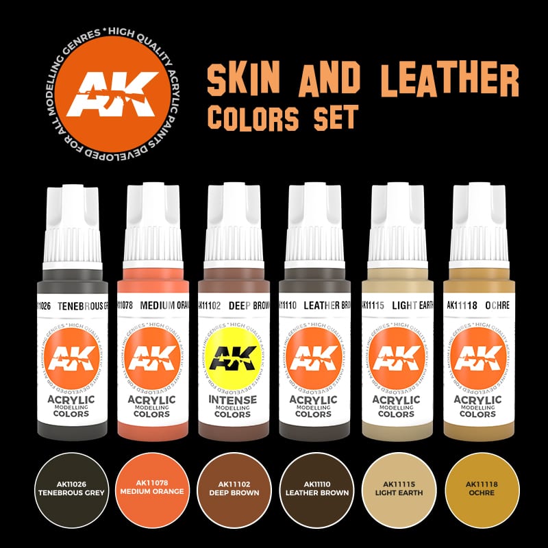 Peintures AK 3GEN - Kit - Peaux et cuirs