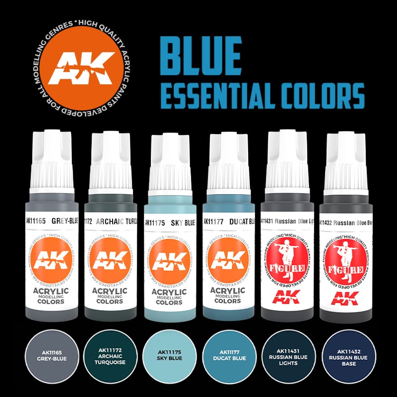 Peintures AK 3GEN - Kit - Les bleus essentiels